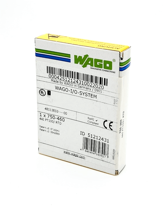 Wago 750-460 4-Channel Analog Input Module packaging for PT100 RTD sensors