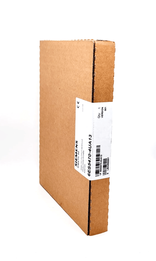 Siemens 6ES5470-4UA13 SIMATIC S5 Analogausgabe 470 in packaging, showing compact design with potential separation.