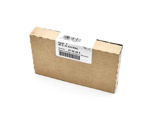 Phoenix Contact 2700459 Analogmodul IB IL AI 4/U-PAC packaging, showing labeled box. Suitable for industrial analog input applications.
