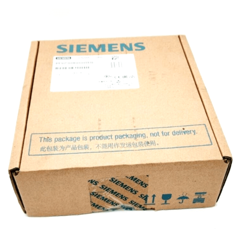 Sealed Siemens product packaging for SINAMICS S210 drive module, model 6SL3210-5HB10-4UF0, brown box with labeling.