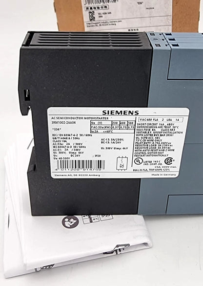 Siemens 3RM1002-2AA04 Direktstarter 0,4-2,0A 24V PUSH-IN with label and packaging