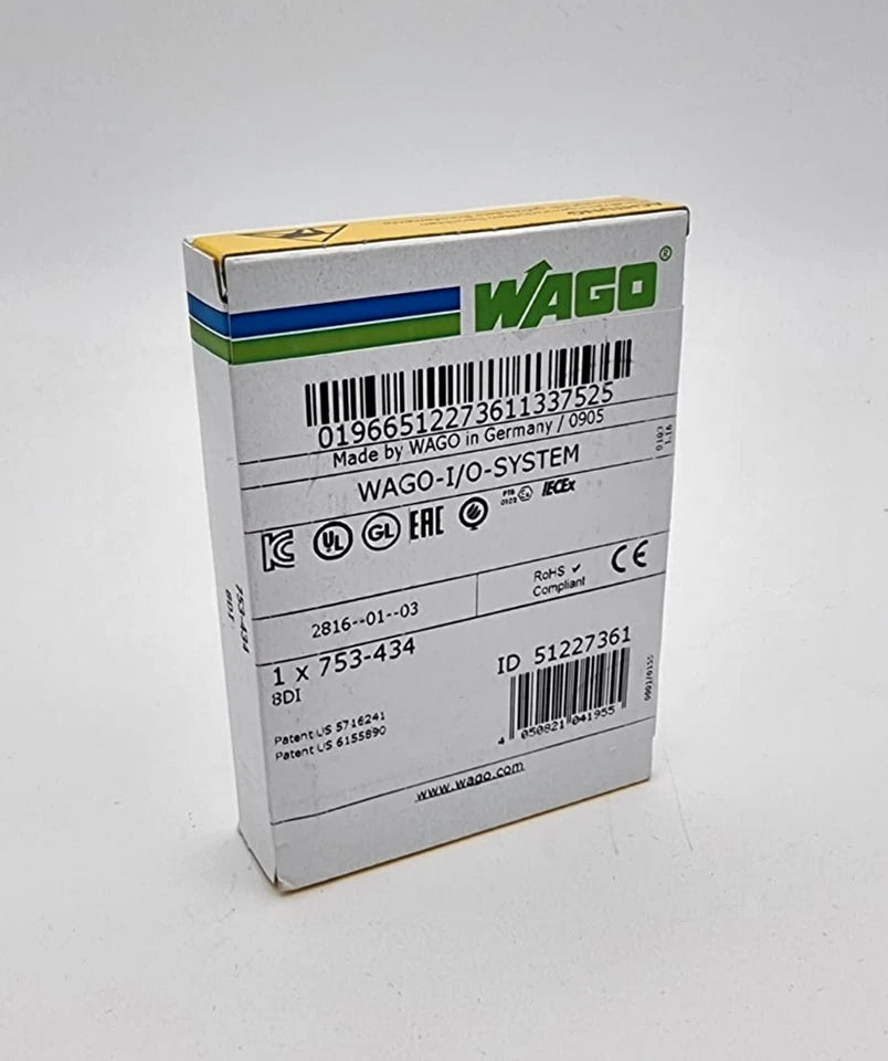 Sealed packaging of Wago 753-434 DC 5/12 V 0,2 ms 8-Kanal-Digitaleingang