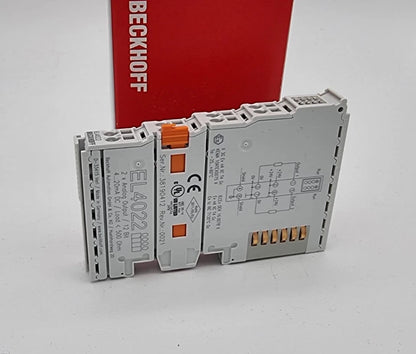 Beckhoff EL4022 EtherCAT-Klemme 2-Kanal-Analog-Ausgang Strom 4…20 mA, Neu, originalverpackt mit rotem Beckhoff Hintergrund