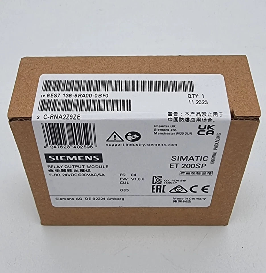 Sealed Siemens 6ES7136-6RA00-0BF0 ET 200SP F-RQ 1x24VDC/24..230VAC/5A ST module in original packaging