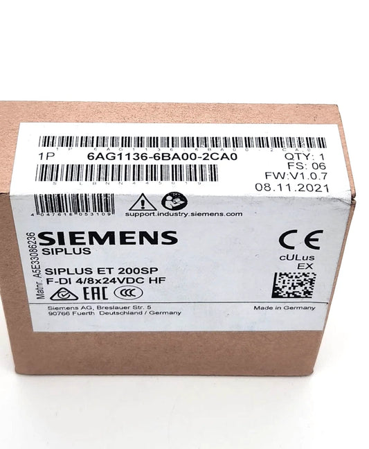 Siemens 6AG1136-6BA00-2CA0 SIPLUS ET 200SP F-DI 4/8x24VDC | sealed packaging
