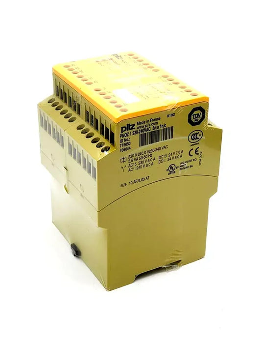 Pilz 775650 PNOZ 1 safety relay standalone 230-240VAC in yellow housing