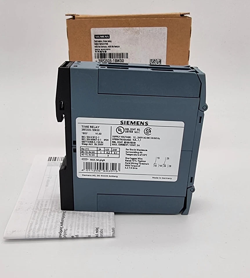 Siemens 3RP2505-1BW30 Zeitrelais 0,05 s...100 h AC/DC 12-240 V multifunktional Zeitrelais, originalverpackt