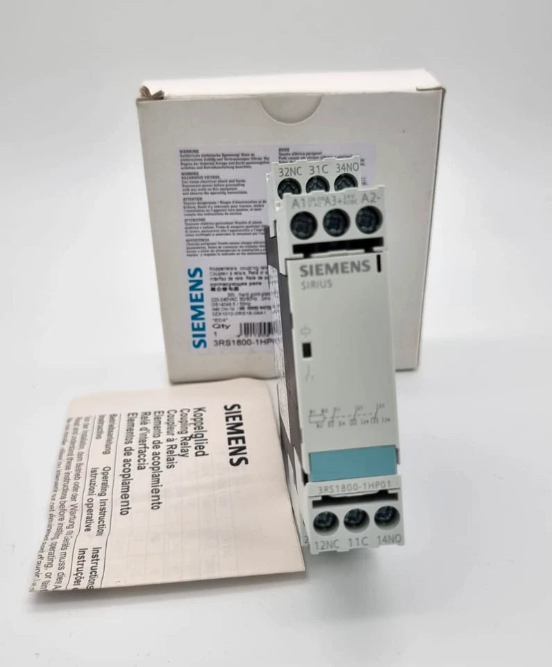 Siemens 3RS1800-1HP01 Koppelrelais AC/DC 24 V und 220-240 V in original packaging with user manual