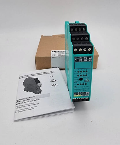 Pepperl+Fuchs 217801 VBA-4E4A-KE-ZEJQ/E2L AS-Interface Sensor-/Aktuatormodul with manual and packaging