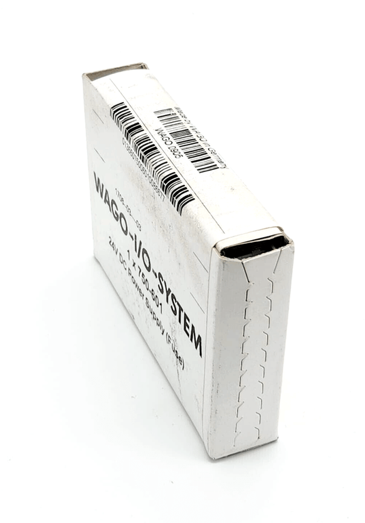 Packaging of Wago 750-601 Potentialeinspeisung DC 24 V Sicherungshalter with product details on box.