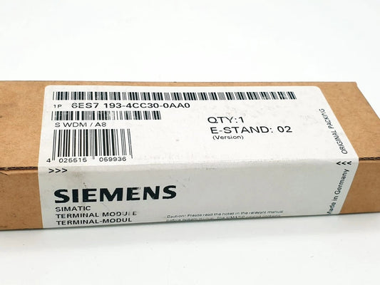 Sealed packaging of Siemens 6ES7193-4CC30-0AA0 SIMATIC DP Terminalmodul TM-P15C23-A1, model visible on label