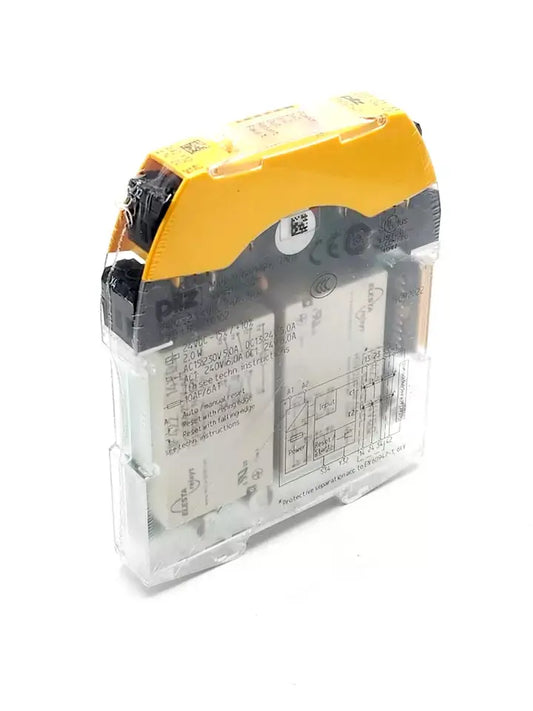 Pilz 750102 PNOZ s2 safety relay 24VDC, 3 n/o and 1 n/c contacts, sealed, compact design, side view