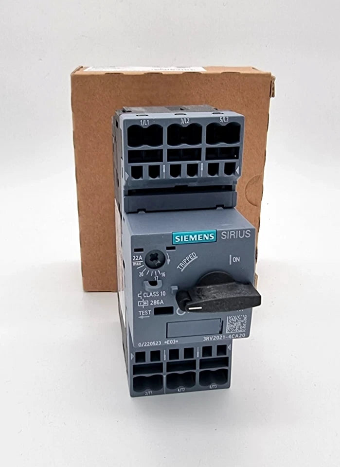 Siemens 3RV2021-4CA20 Leistungsschalter 22A für Motorschutz, originalverpackt, SIRIUS Serie