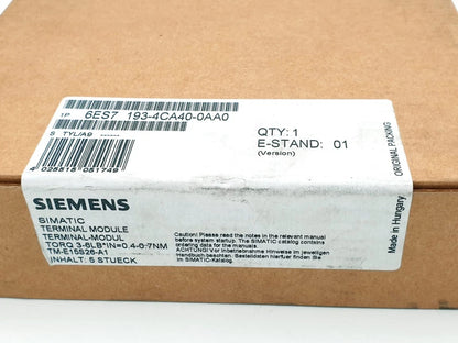 Siemens 6ES7193-4CA40-0AA0 SIMATIC DP5 Universal-Terminalmodule 5 Stück | sealed, new, original packaging