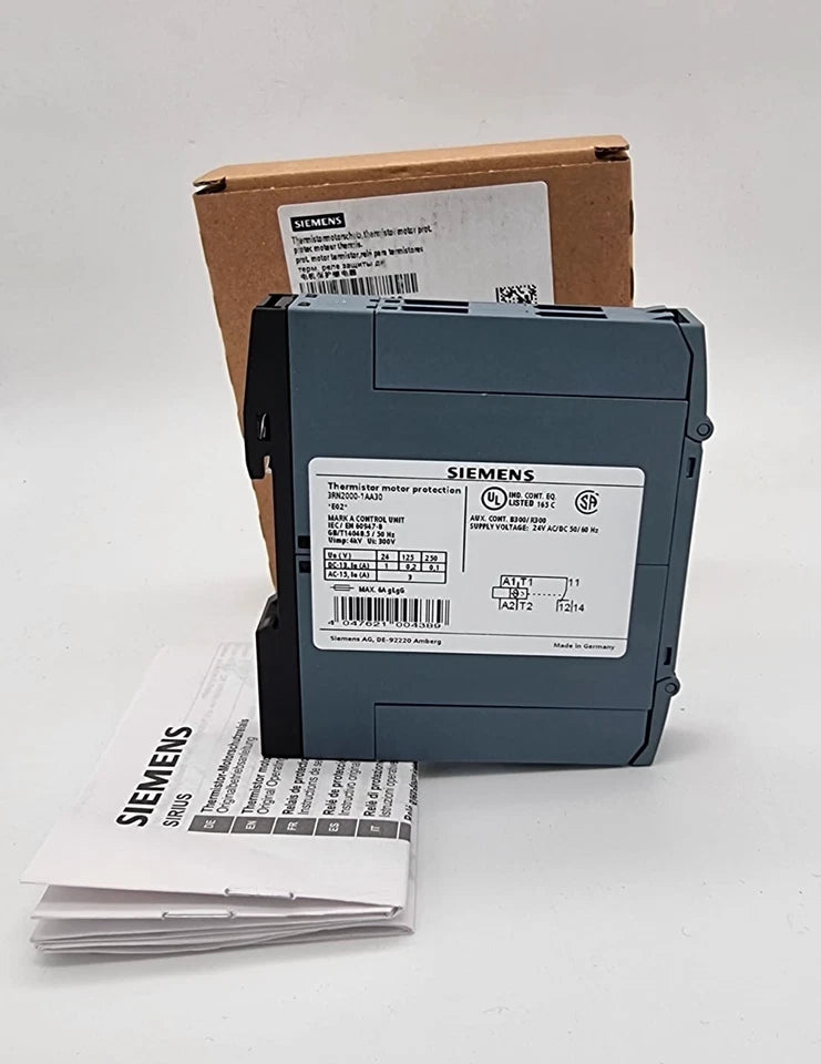 Siemens 3RN2000-1AA30 Thermistor-Motorschutzrelais AC/DC 24 V in original packaging with user manual