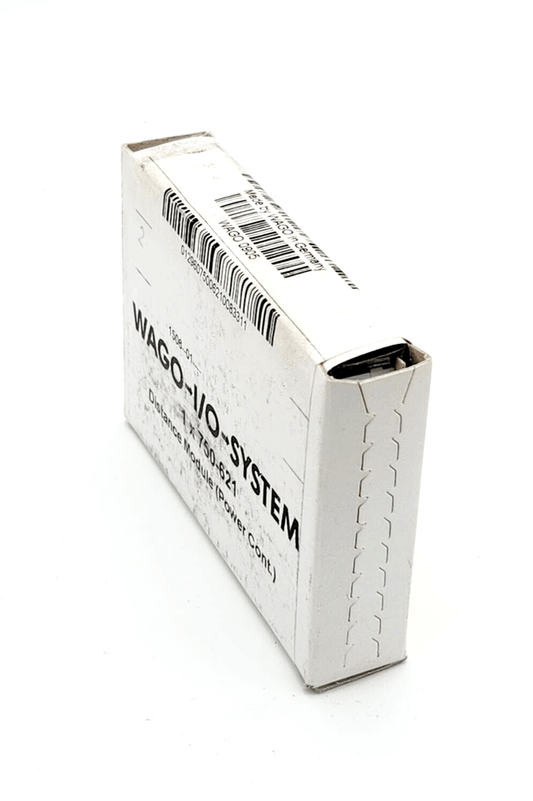 Wago 750-621 Distanzmodul packaging, DC 5V system module with 3 incoming and 3 outgoing power contacts.