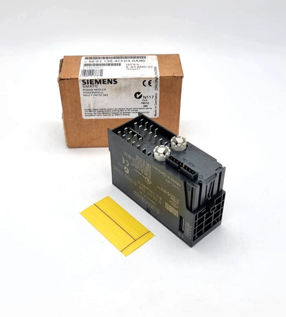 Siemens 6ES7138-4CF03-0AB0 ET200S Powermodul PM-E F PM DC24V in original packaging with label and instructions.