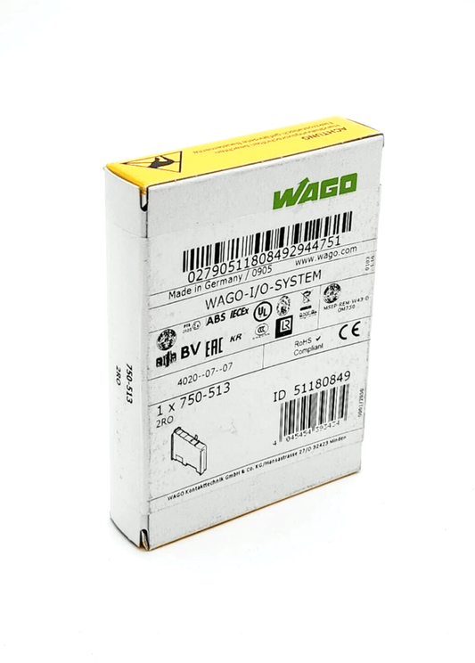 Wago 750-513 2-channel relay output box, AC 250V, 2A, potential-free, 2 normally open contacts, digital actuator connection