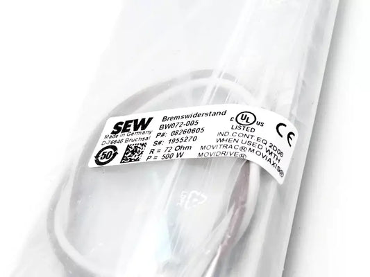SEW Eurodrive 1955270 BW072-005 Bremswiderstand with 72 Ohm, 500W, UL and CE-certified, compatible with MOVITRAC® and MOVIAXIS®.
