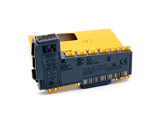 B&R X20DI2377 digital input module with 2 inputs, 24 VDC, 3-wire technology, for precise signal processing applications.