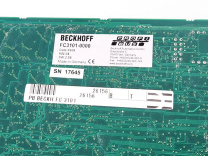 Beckhoff FC3101-0000 PROFIBUS-Master/Slave-Einsteckkarte 1 Kanal PCI