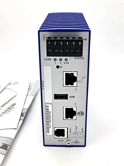 Hirschmann 943-011-301 EAGLE mGuard VPN TX/TX Industrial Security Router, new and in original packaging, front view.