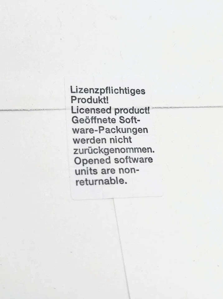License notice on Siemens 6SL3054-0EJ01-1BA0 SINAMICS S120 HF6 CompactFlash Card packaging. Non-returnable if opened.