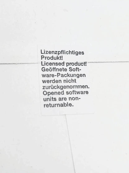 License notice on Siemens 6SL3054-0EJ01-1BA0 SINAMICS S120 HF6 CompactFlash Card packaging. Non-returnable if opened.