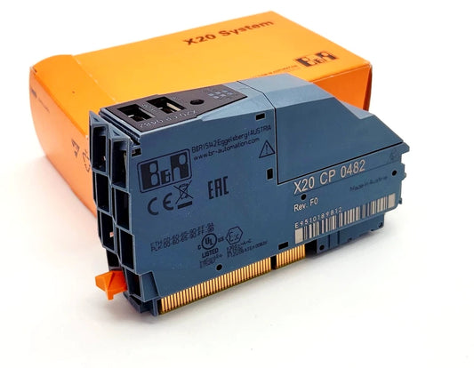 B&R X20CP0482 Compact-S SPS 0xE951 with ARM Cortex-A9 CPU, shown in original packaging
