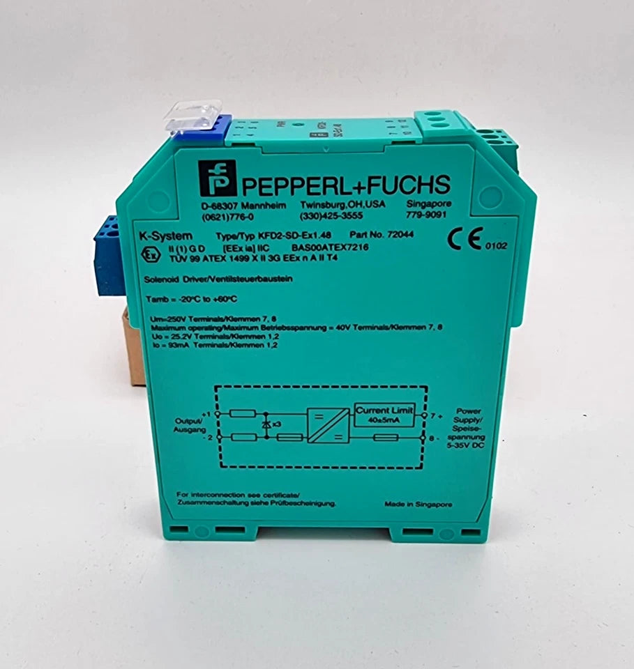 Pepperl+Fuchs 72044 KFD2-SD-Ex1.48 Ventilsteuerbaustein, neu und originalverpackt, eigensicherer Ex-Barriere für industrielle Anwendungen