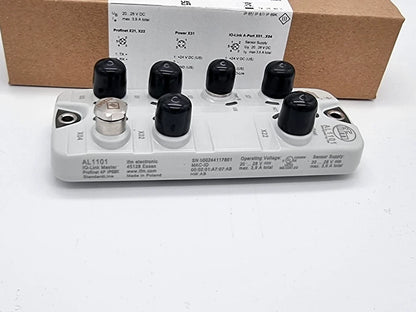 ifm AL1101 IO-Link Master PROFINET-Schnittstelle SL PN 4P IP69K with packaging, showing technical details and connections