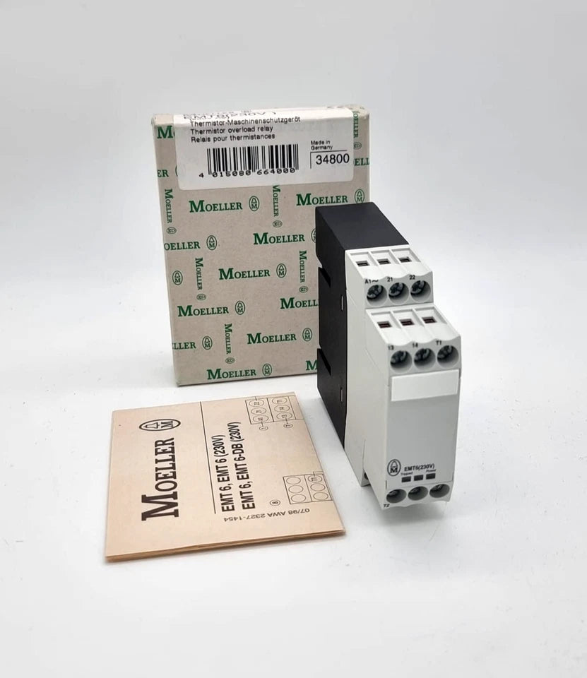 Moeller / Eaton EMT6 Thermistor-Maschinenschutzgerät 230V AC in original packaging with manual, new condition.