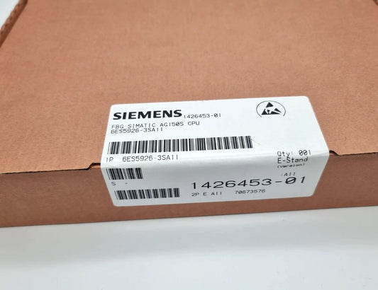 Siemens 6ES5926-3SA11 SIMATIC S5 Zentralbaugruppe 926 ZG 150S 150U | sealed, showing packaging and label details