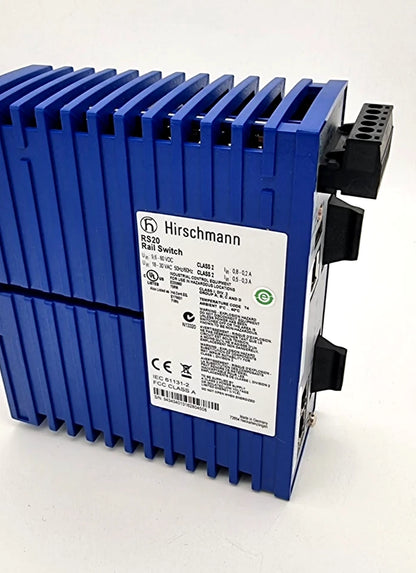 Hirschmann 937-434-013 RS20-0400S2S2SDAE Rail Switch | SW Rel. 05.0.02, managed industrial Ethernet switch, new in packaging.