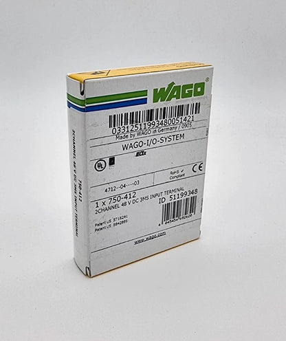 Wago 750-412 DC 48 V 3 ms 2-Kanal-Digitaleingang | sealed, originalverpackt im Karton mit Produktkennzeichnung