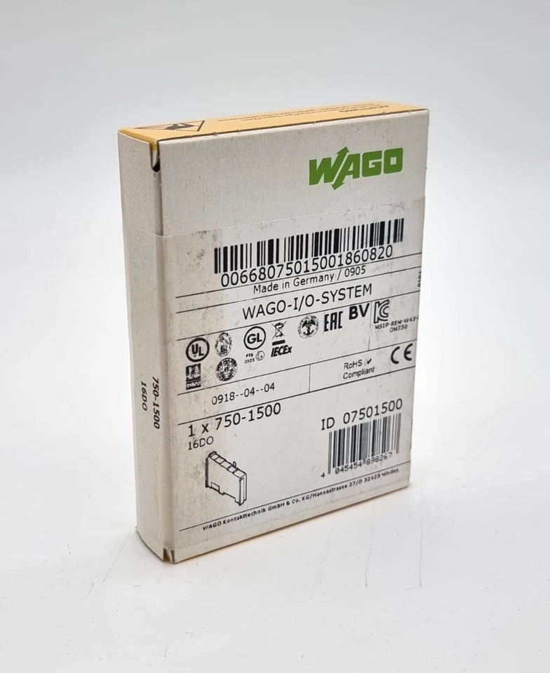 Originalverpacktes Wago 750-1500 DC 24 V 16-Kanal-Digitalausgang 0,5 A Flachbandkabel | sealed mit Verpackungsetikett