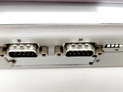Close-up view of RS232 ports on Festo 572211 Motorcontroller CMMS-ST-C8-7-G2