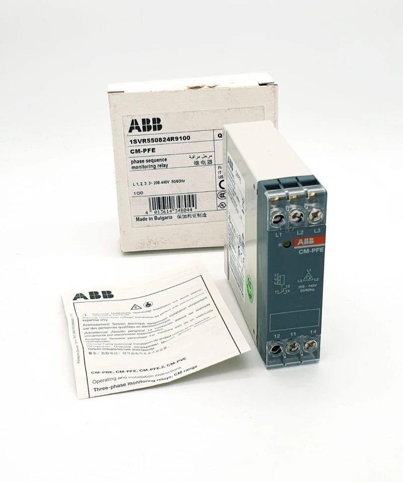 ABB 1SVR550824R9100 CM-PFE Phasenfolgeüberwachungsrelais 1We with box and manual, new, original packaging