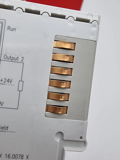 Beckhoff EL4022 EtherCAT-Klemme 2-Kanal-Analog-Ausgang Strom 4…20 mA mit Anschlussdetail, neu und originalverpackt