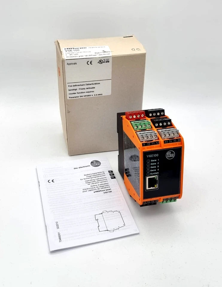 ifm efector800 VSE100 Diagnoseelektronik für Schwingungssensoren, neu, originalverpackt mit Anleitung und Verpackung