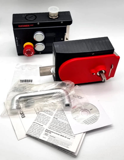 Euchner 110075 MGB-L2H-APA-L-110075 Zuhalteset with manuals and tools.