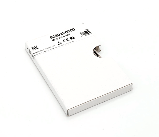 Weidmüller MCZ SC 0-10V Grenzwertüberwachung in packaging, model 8260280000, for temperature and humidity monitoring.