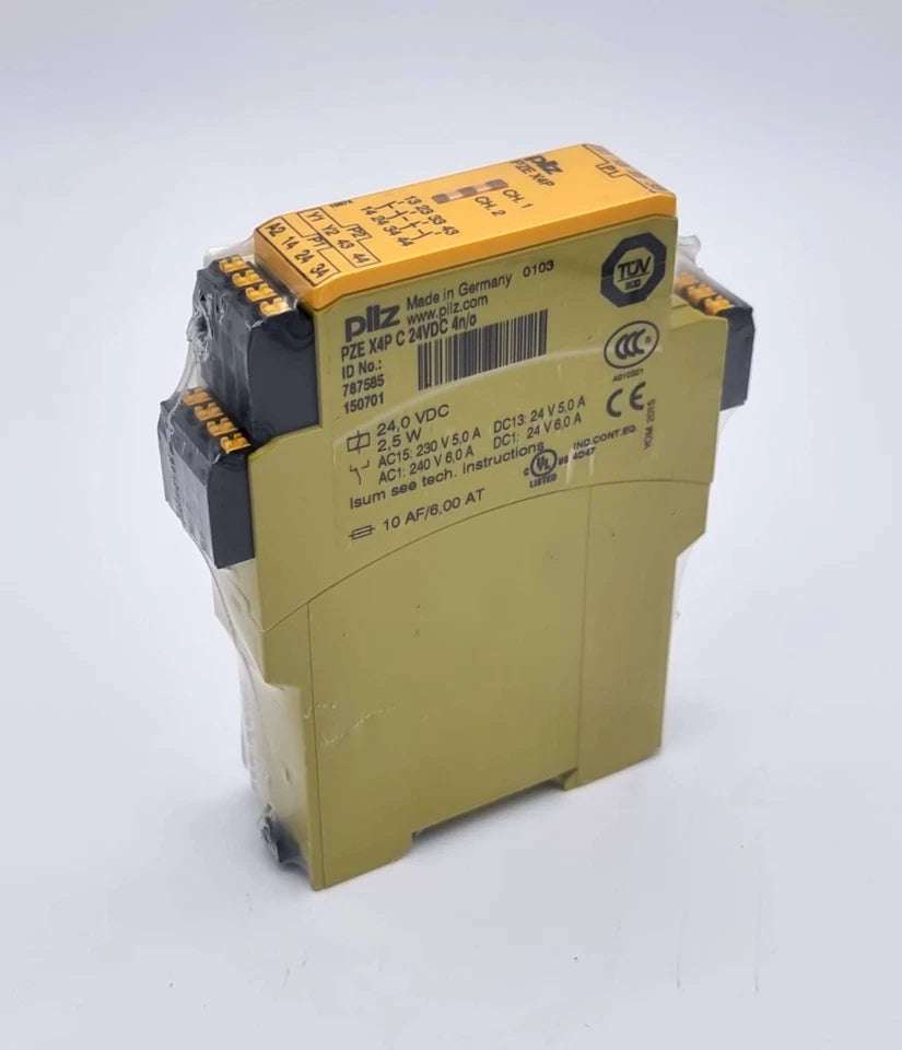 Pilz 787585 PZE X4P C Kontakterweiterung 24VDC 4n/o | sealed, original packaging, new condition, featuring 4 safety contacts
