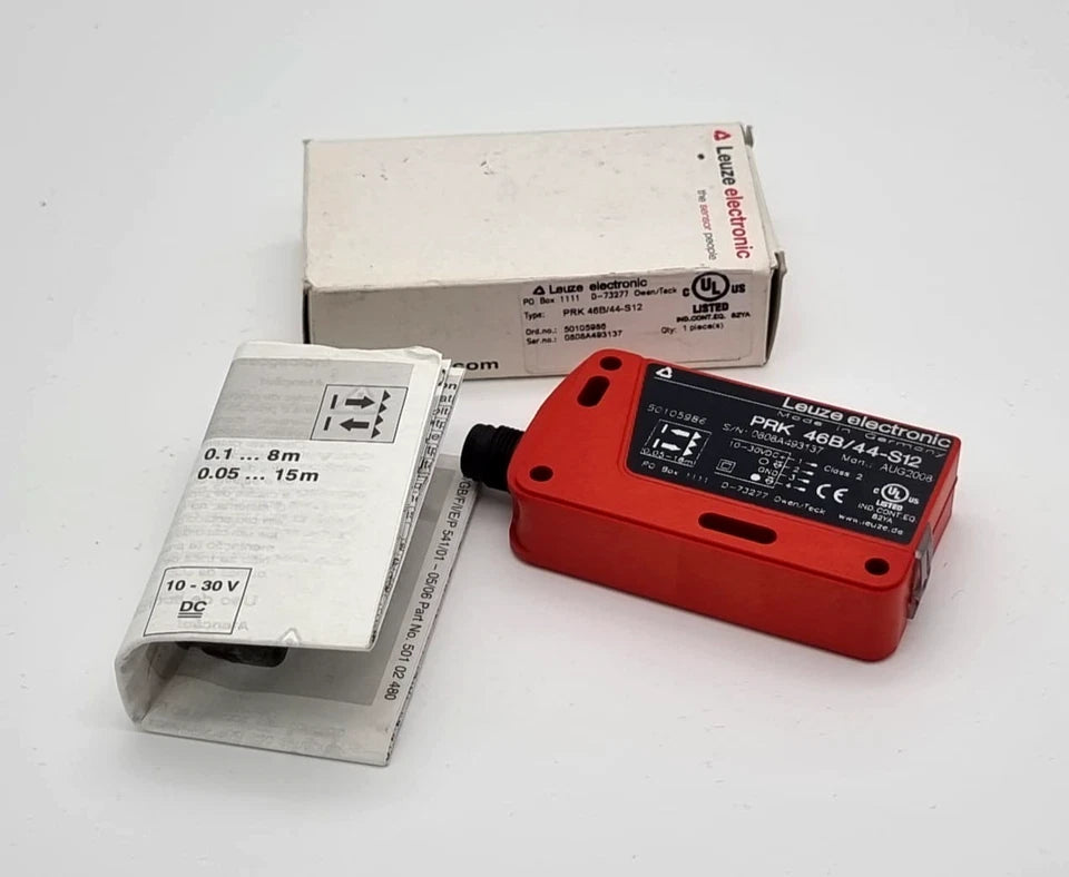 Leuze 50105986 PRK46B/44-S12 Reflexions-Lichtschranke with packaging and manual