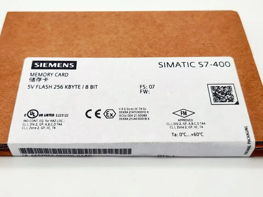 Siemens SIMATIC S7-400 Memory Card packaging with technical specifications label.