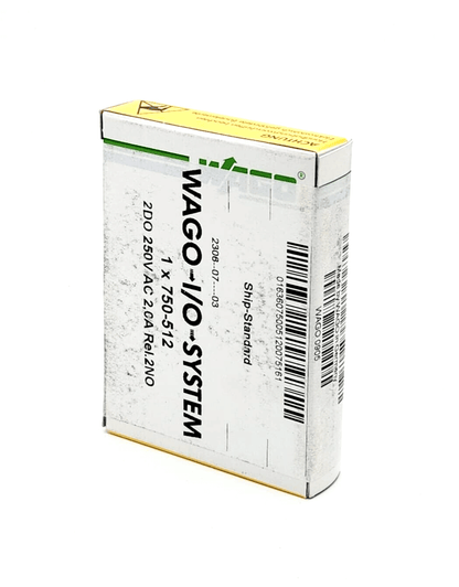 Wago 750-512 2-channel relay output module AC 250V, 2A, two normally open contacts, digital actuator connection, packaged