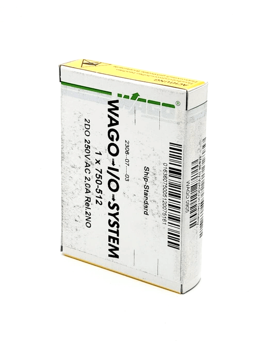 Wago 750-512 2-channel relay output module AC 250V, 2A, two normally open contacts, digital actuator connection, packaged