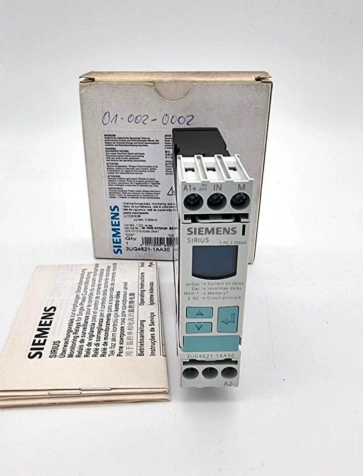 Siemens 3UG4621-1AA30 Digitales Überwachungsrelais Stromüberwachung AC/DC 24 VDC, originalverpacktes Gerät mit Anleitungen.