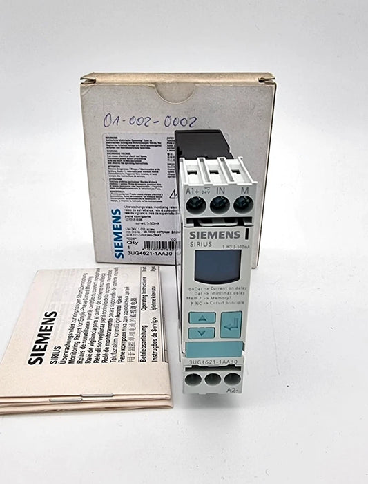 Siemens 3UG4621-1AA30 Digitales Überwachungsrelais Stromüberwachung AC/DC 24 VDC, originalverpacktes Gerät mit Anleitungen.