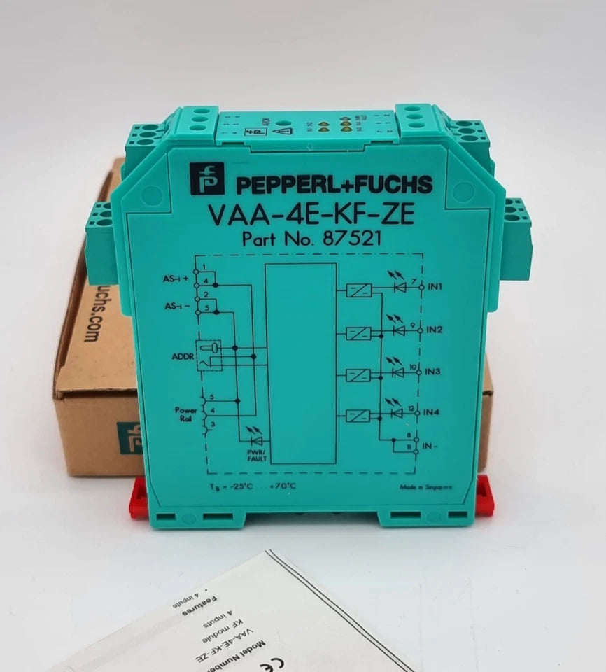 Pepperl+Fuchs 87521 VAA-4E-KF-ZE AS-Interface Sensor Module 4 DC-Eingänge, new in packaging